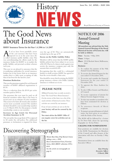 Front Cover of History News Issue 262