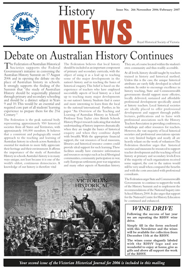 Front Cover of History News Issue 266