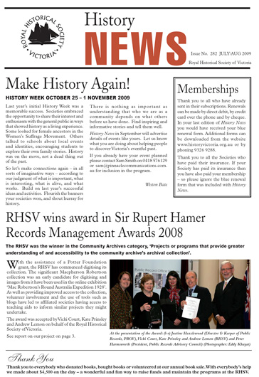 Front Cover of History News Issue 282