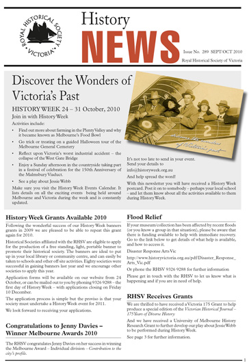Front Cover of History News Issue 289
