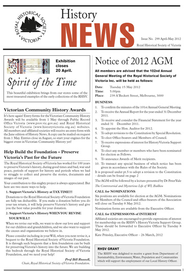 Front Cover of History News Issue 299